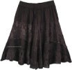 Knee Length Cotton Black Short Skirt