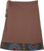 Penny Brown Pull On Short Jersey Cotton Skirt
