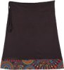 Midnight Black Short Straight Skirt with Colorful Hem