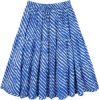 XXS To Small Cobalt Blue Tiered Cotton Short Skirt