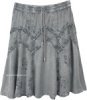 Ash Gray Medieval Styled Rayon Knee Length Skirt