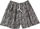 Monochromatic Paisley Printed Summer Shorts