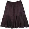 Solid Black Cotton Tiered Short Skirt