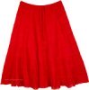 Tiered Spanish Red Short Cotton Skirt