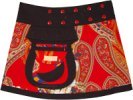 Snap Wrap in Red Paisley Reversible Short Skirt