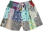 Lisbon Tropical Vines Shorts with Mixed Patchwork