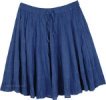 Persian Blue Pull Up Tiered Short Skirt in Cotton