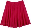 Fuschia Pink Tiered Cotton Short Skirt