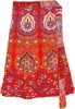 Scarlet Paisley Printed Short Wrap Around Skirt