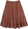 Choco Brown Crinkled Cotton Short Skirt