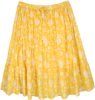 Raw Sienna Full Short Printed Cotton Skirt Brown