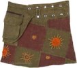 Sun Glow Patchwork Snap Wrap Short Skirt