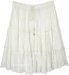 Fairy White Tiered Crinkled Cotton Short Skirt