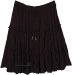 Only Black Tiered Crinkled Cotton Short Skirt