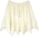 Mini Cowboy Skirt in Off-White Lace-Up
