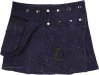 Midnight Moon Patchwork Snap Wrap Mini Skirt