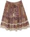 Moody Floral Crochet Hem Boho Midi Skirt
