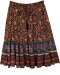 Rosewood Bloom Tiered Boho Midi Skirt