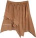 Handkerchief Hem Western Knee Length Skirt in Tan