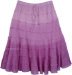 Lavender Ombre Summer Knee Length Skirt with Tiers