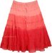 Flamingo Ombre Knee Length Summer Skirt with Tiers