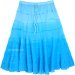 Turquoise Ombre Knee Length Summer Skirt with Tiers