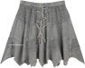 Saddle Up Steel Grey Mini Skirt with Tiers and Tie Up Lace