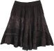Night Black Knee Length Western Style Gypsy Skirt