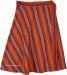 Plus Vertical Stripe Cotton Wrap Around Knee Length Skirt