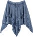 Hanky Hem Twin Layered Stonewashed Blue Skirt