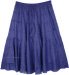 Midnight Blue Tiered Short Skirt in Cotton