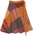 Pumpkin Spice Patchwork Short Wrap Skirt