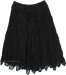 Raven Black Handmade Crochet Knit Short Skirt