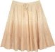 Creamy Beige Tiered Short Skirt with Silver Tinsels
