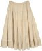 Sweet Cream Beige Tiered Cotton Midi Skirt