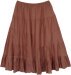 Choco Brown Crinkled Cotton Short Skirt