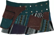 The Cool Teal Snap Wrap Mini Skirt