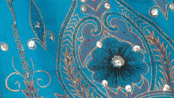 Blue Sequin Short Skirt