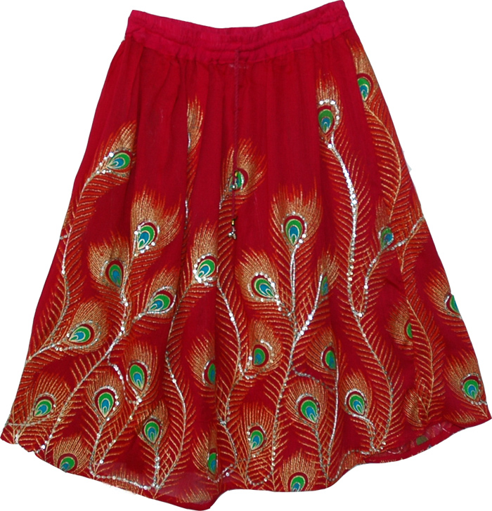  Monza Sequined Peacock Short Skirt