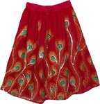 Monza Sequined Peacock Short Skirt
