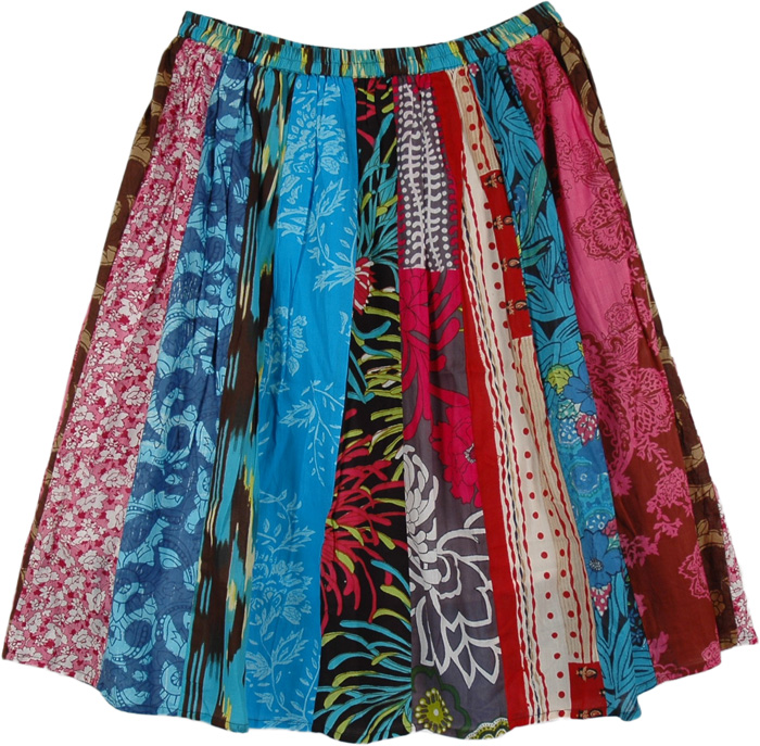 Gypsy Hippie Boho Patchwork Skirt | Short-Skirts | patchwork