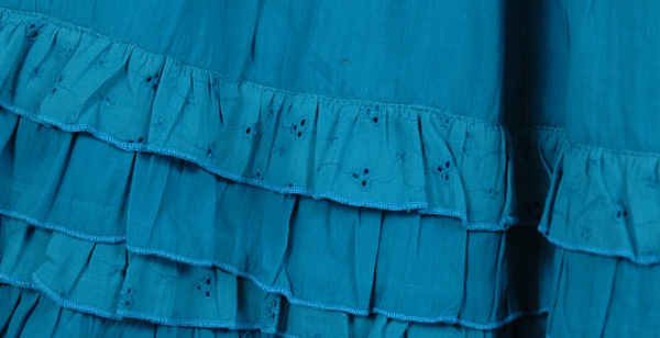 Turquoise Blue Eyelet Frills Skirt
