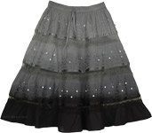 Grey Black Ombre Cotton Skirt