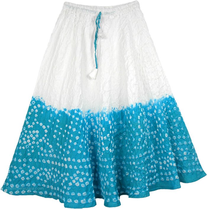 Teal Cotton Skirt Tie Dye for Little Girls