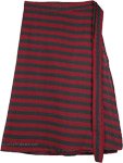 Persian Plum Striped Short Wrap Around Skirt