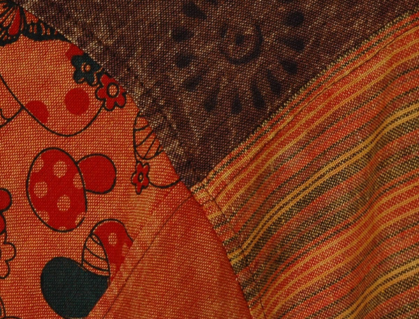 Terracotta Hippie Patchwork Midi Wrap Skirt
