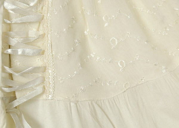 Mini Cowboy Skirt in Off-White Lace-Up
