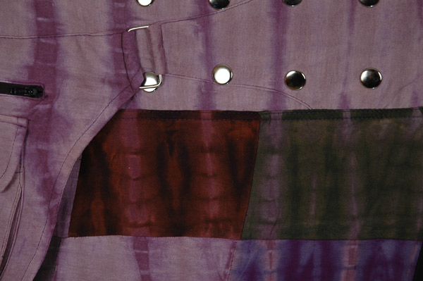Lavender Blocks Tie-Dye Snap Wrap Short Skirt