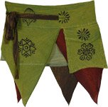 Lime Pixie Whimsical Asymmetrical Mini Wrap Skirt