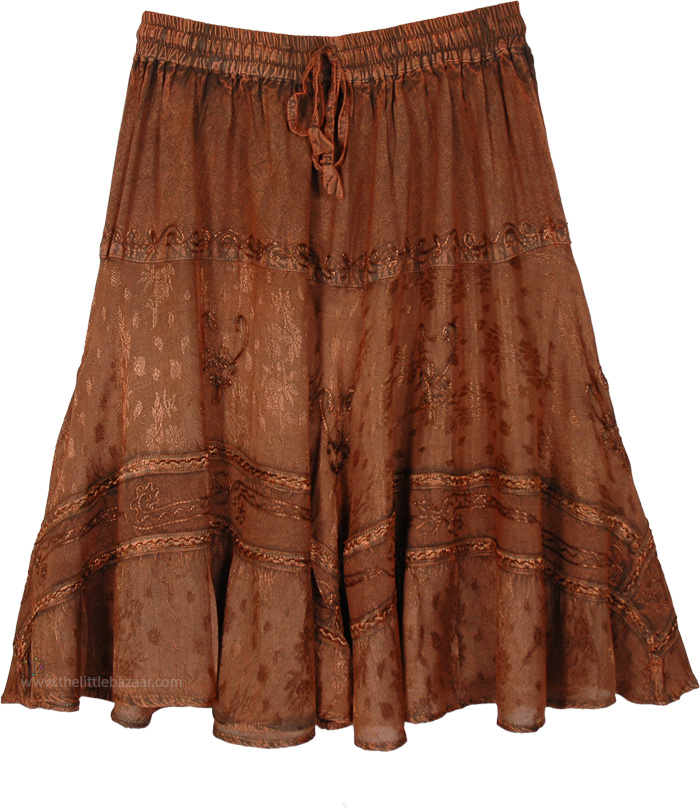 Metallic Copper Renfaire Garb Short Skirt